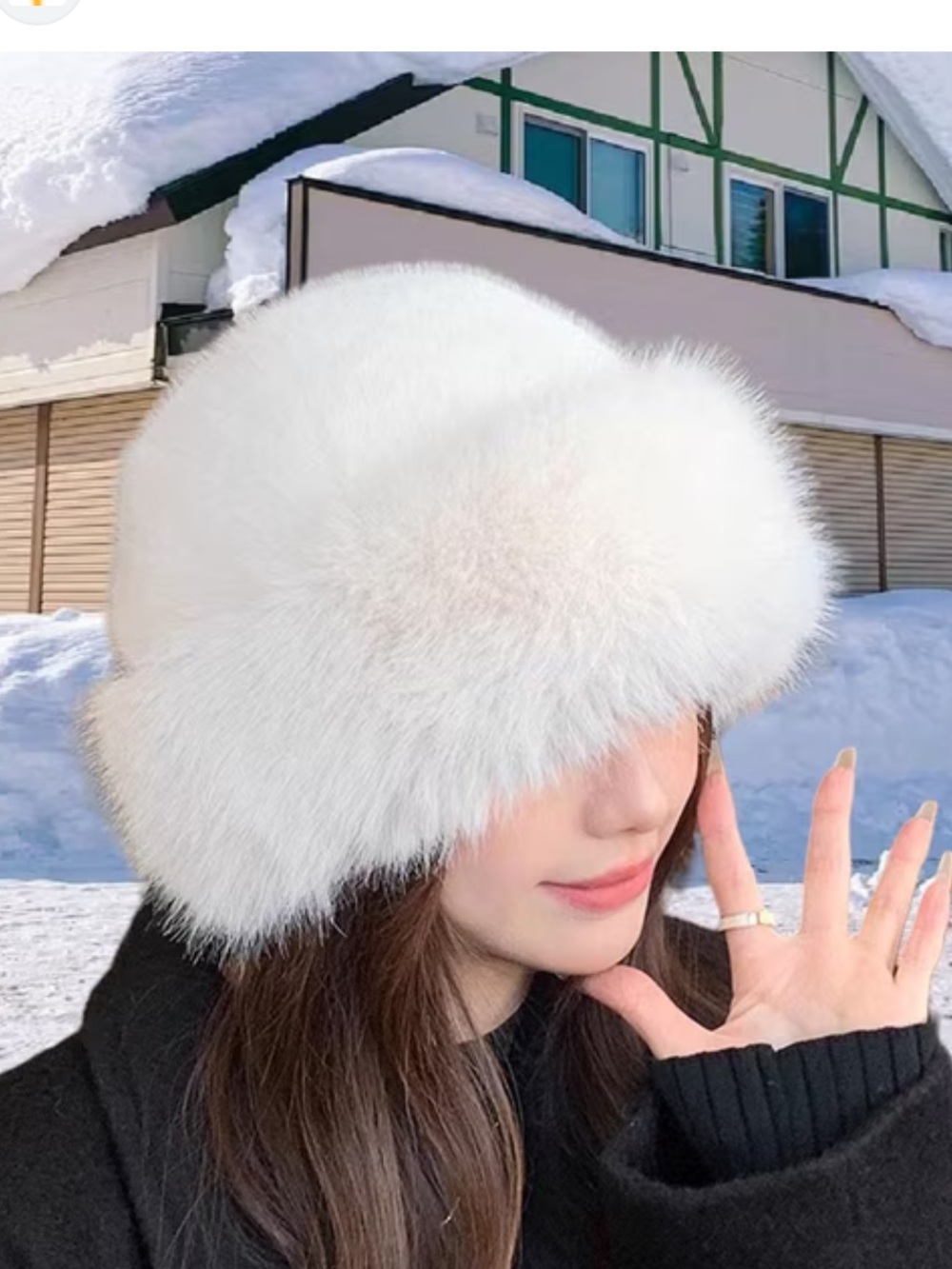 NWT White Faux Fur Cossack Hat and gloves for Women